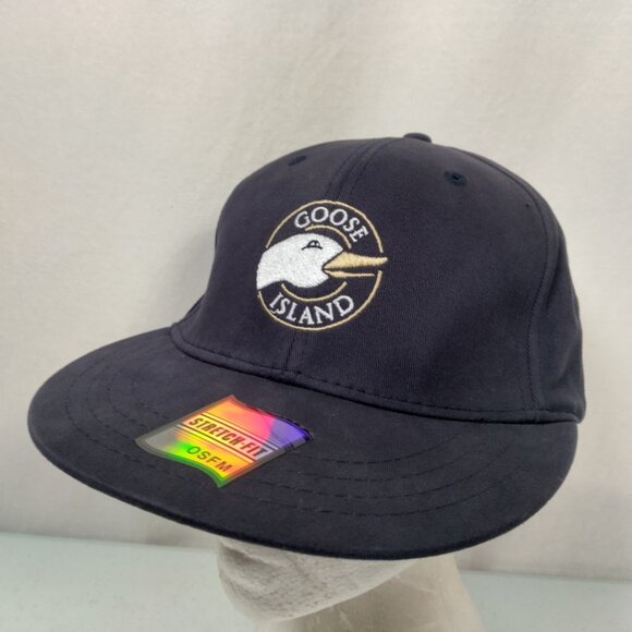 Goose Island Beer Co Cap Hat Adult One Size Blue Twill Cotton Stretch Fitted New - Picture 3 of 11